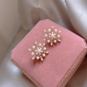 S925 Snowflake Starburst Earrings